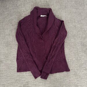 Maroon Loft Open Front Sweater